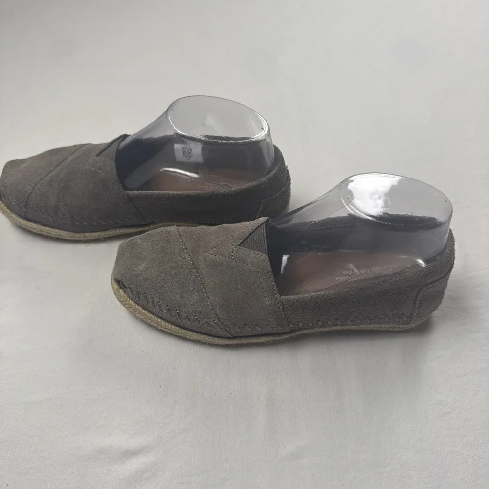 TOMS Womens Alpargata Suede Espadrille Slip On Shoes Grey Size 6 1002920416